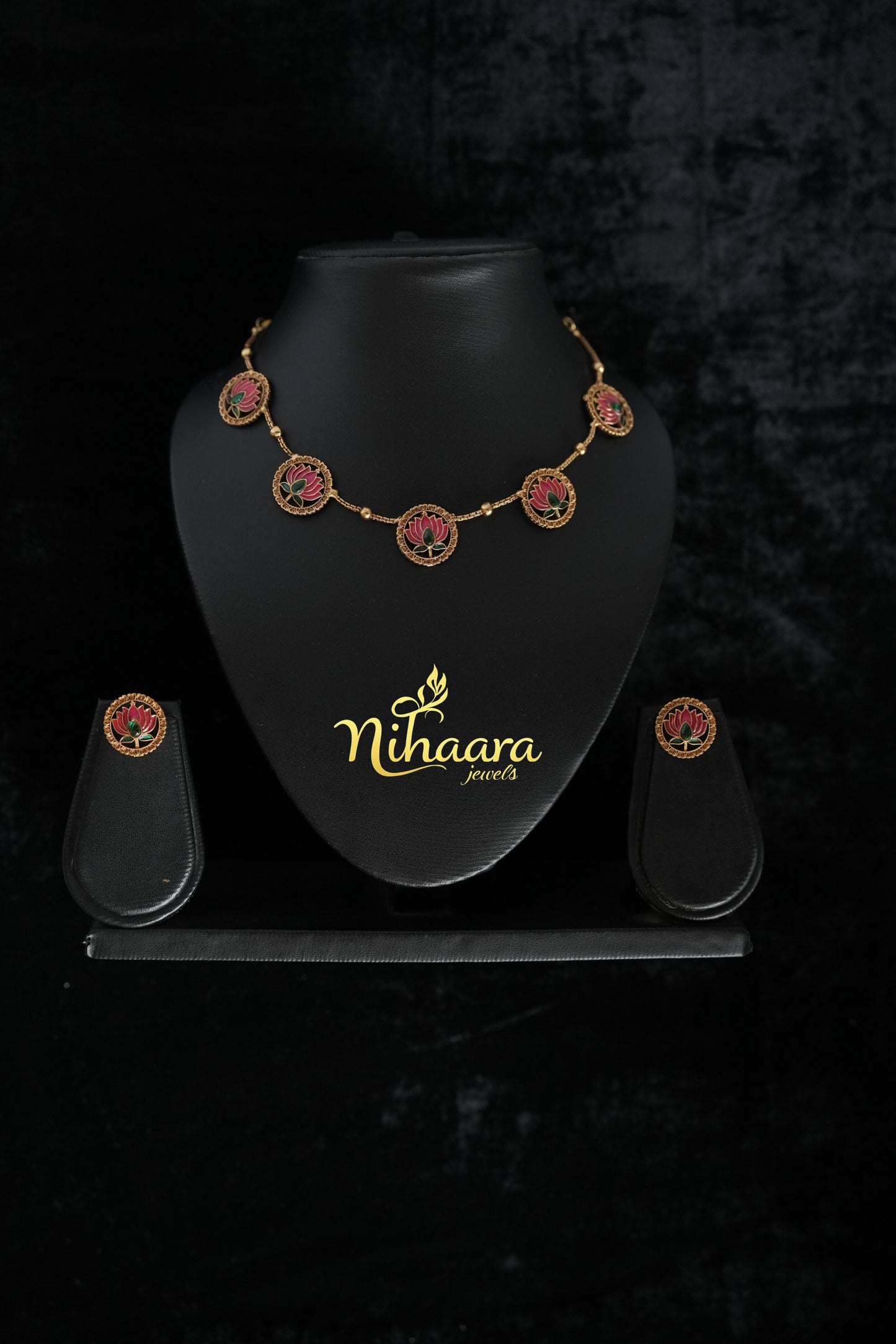 Lotus multi pendant necklace