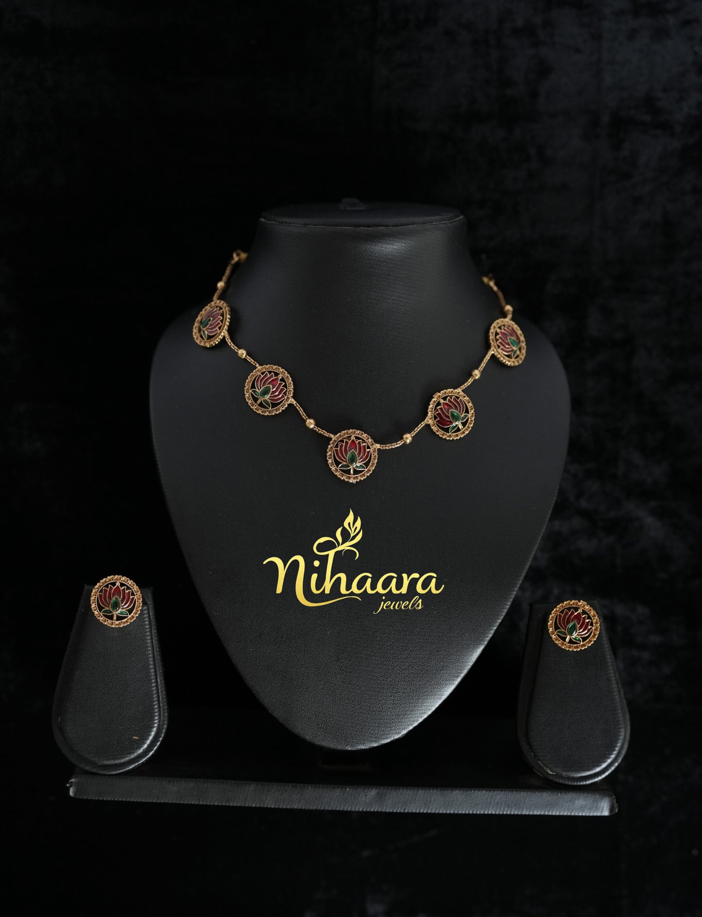 Lotus multi pendant necklace