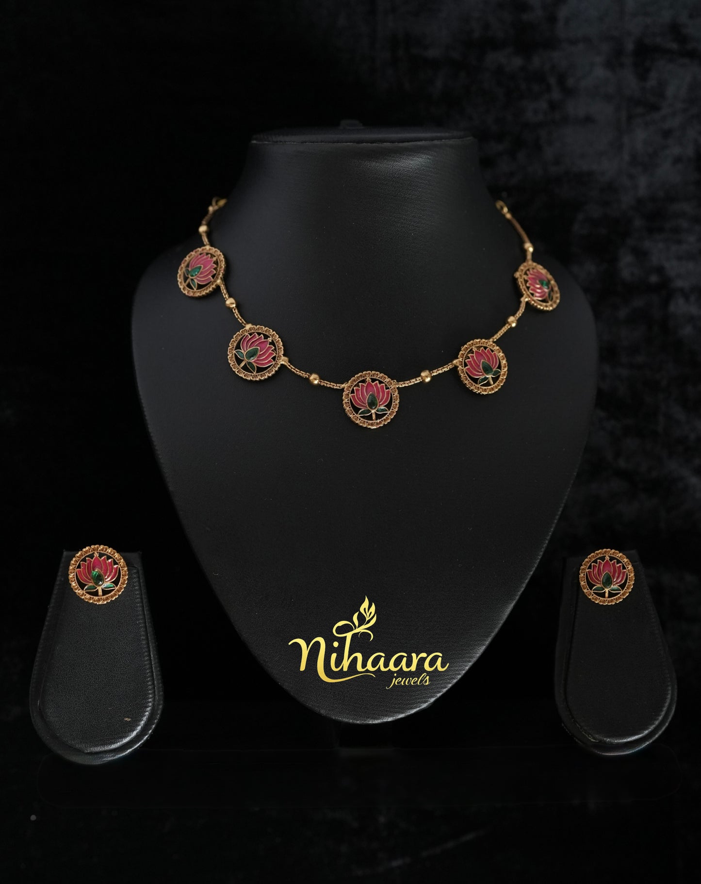 Lotus multi pendant necklace