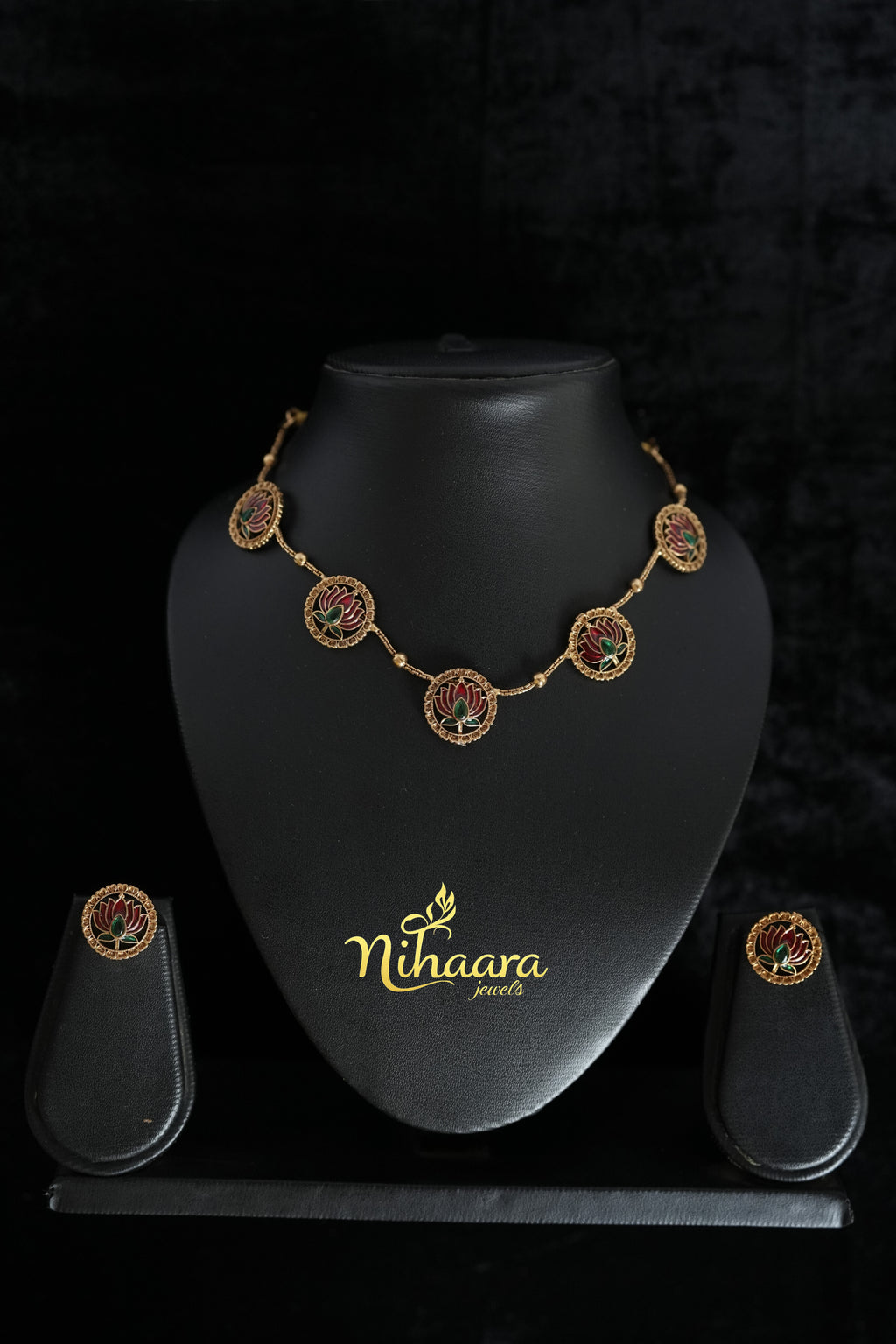 Lotus multi pendant necklace