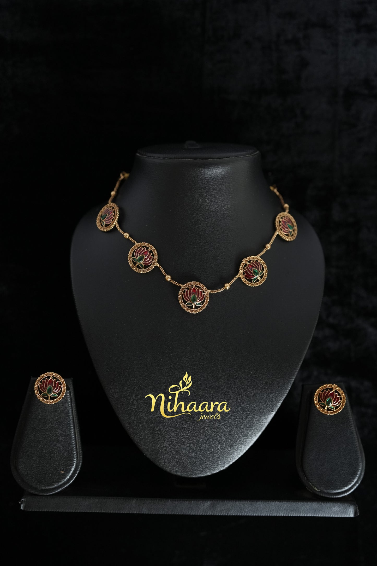 Lotus multi pendant necklace