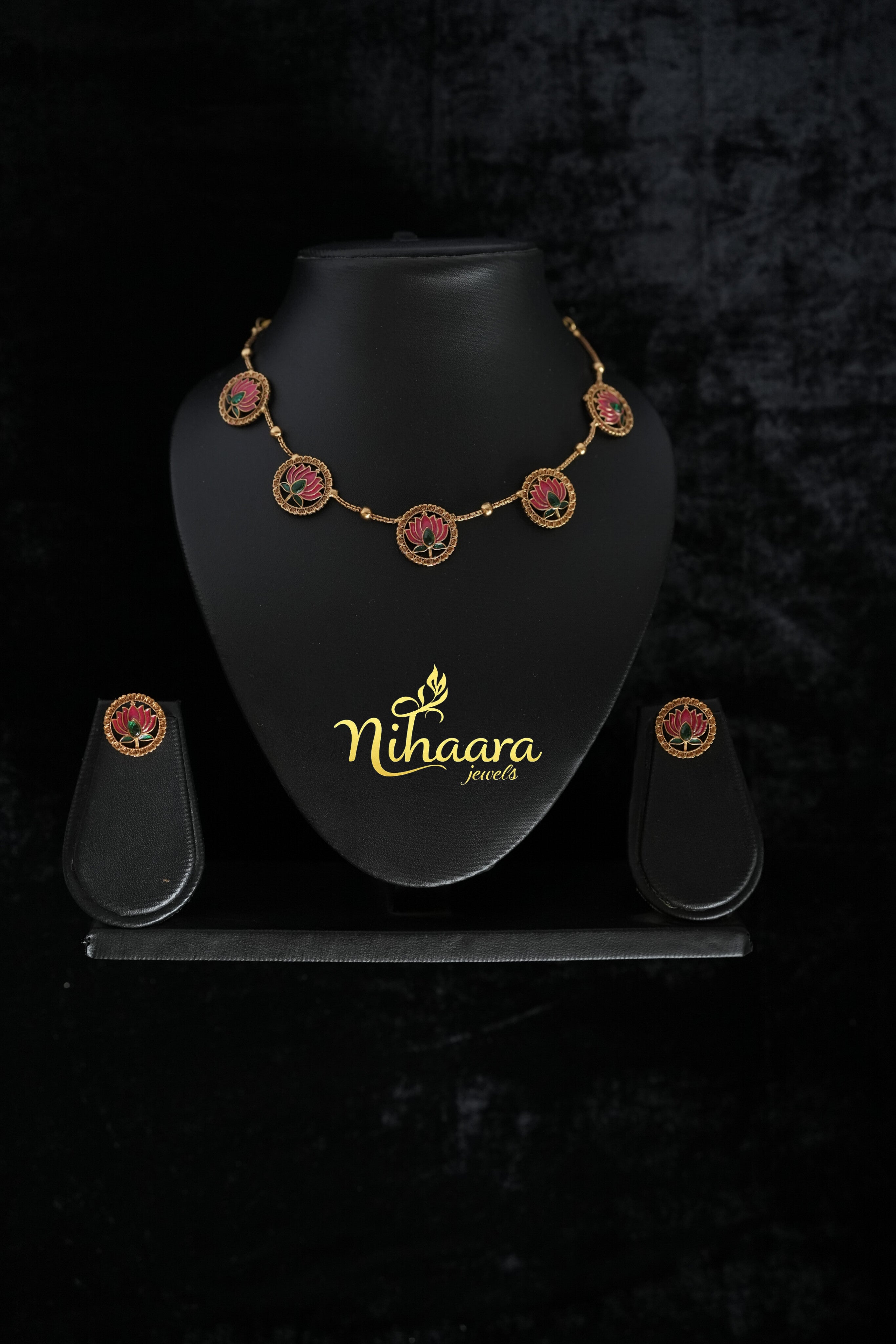 Lotus multi pendant necklace