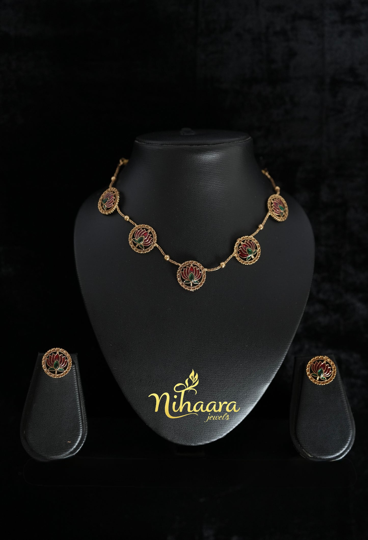 Lotus multi pendant necklace